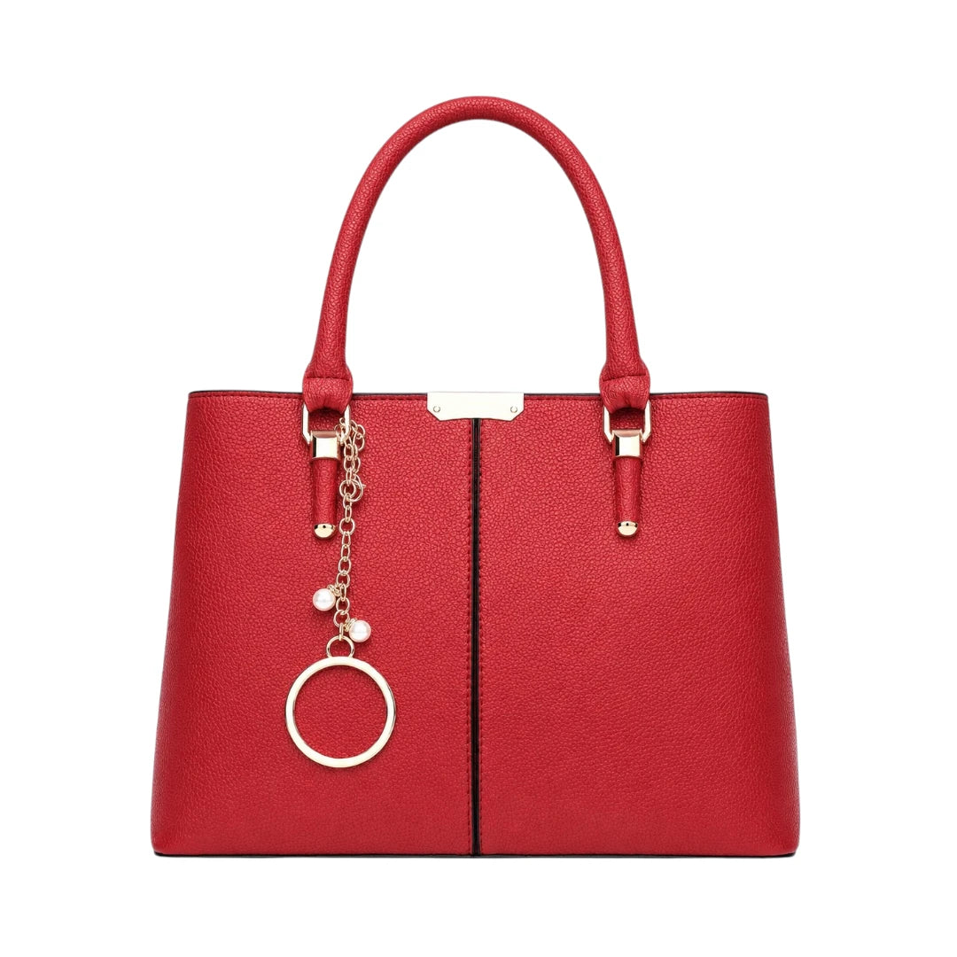 Istel Classic Red Leather Fashion Handbag