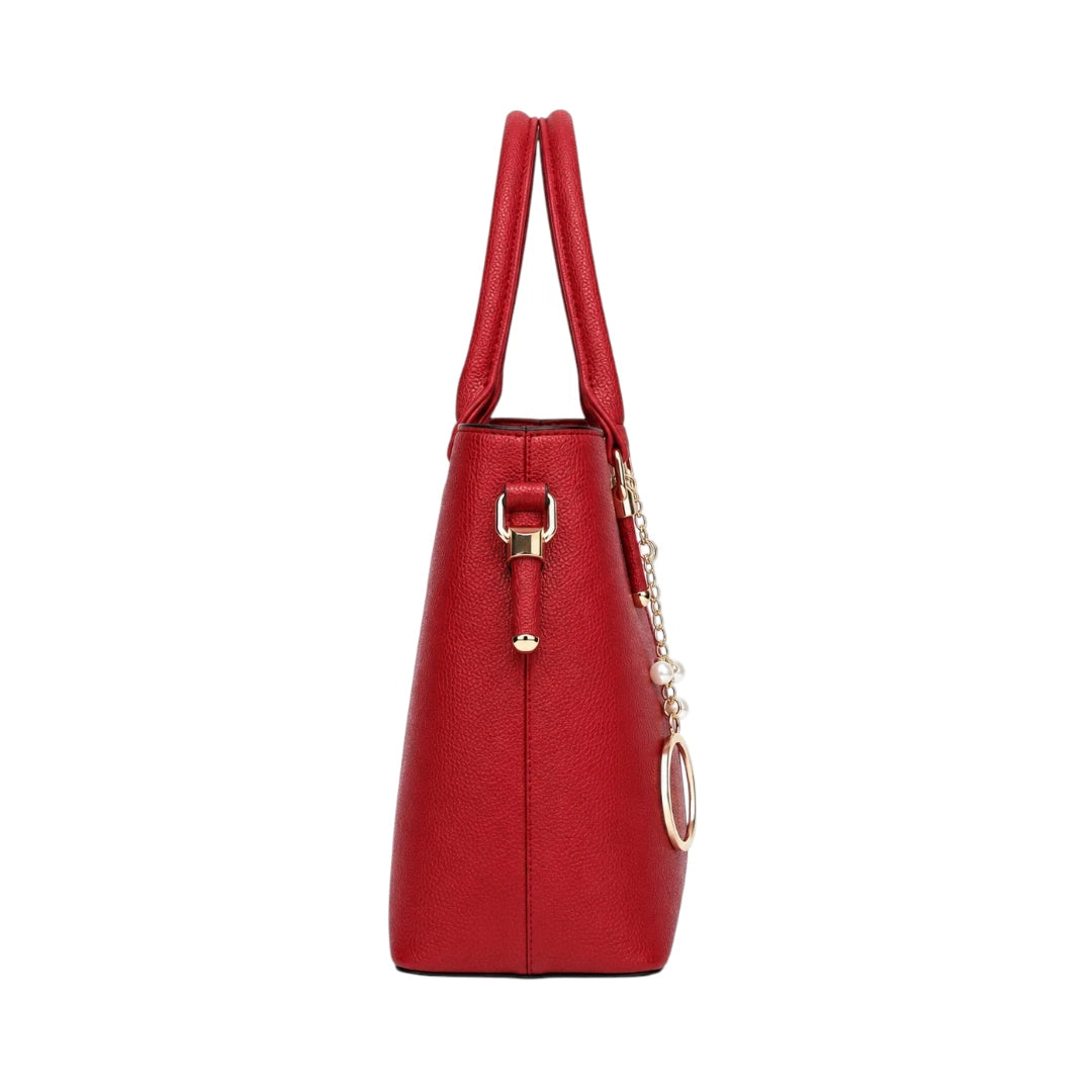 Istel Classic Red Leather Fashion Handbag