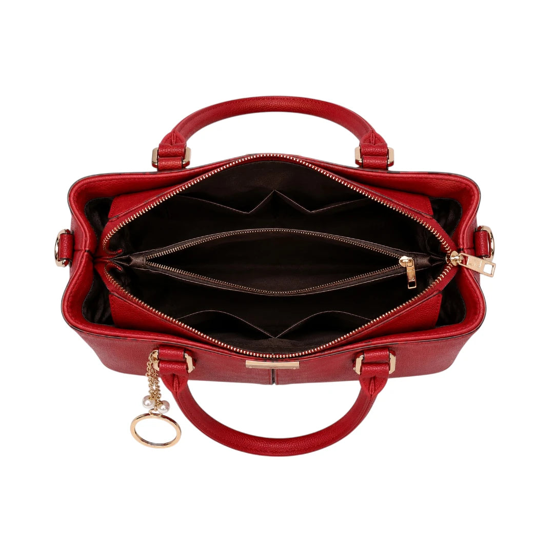 Istel Classic Red Leather Fashion Handbag