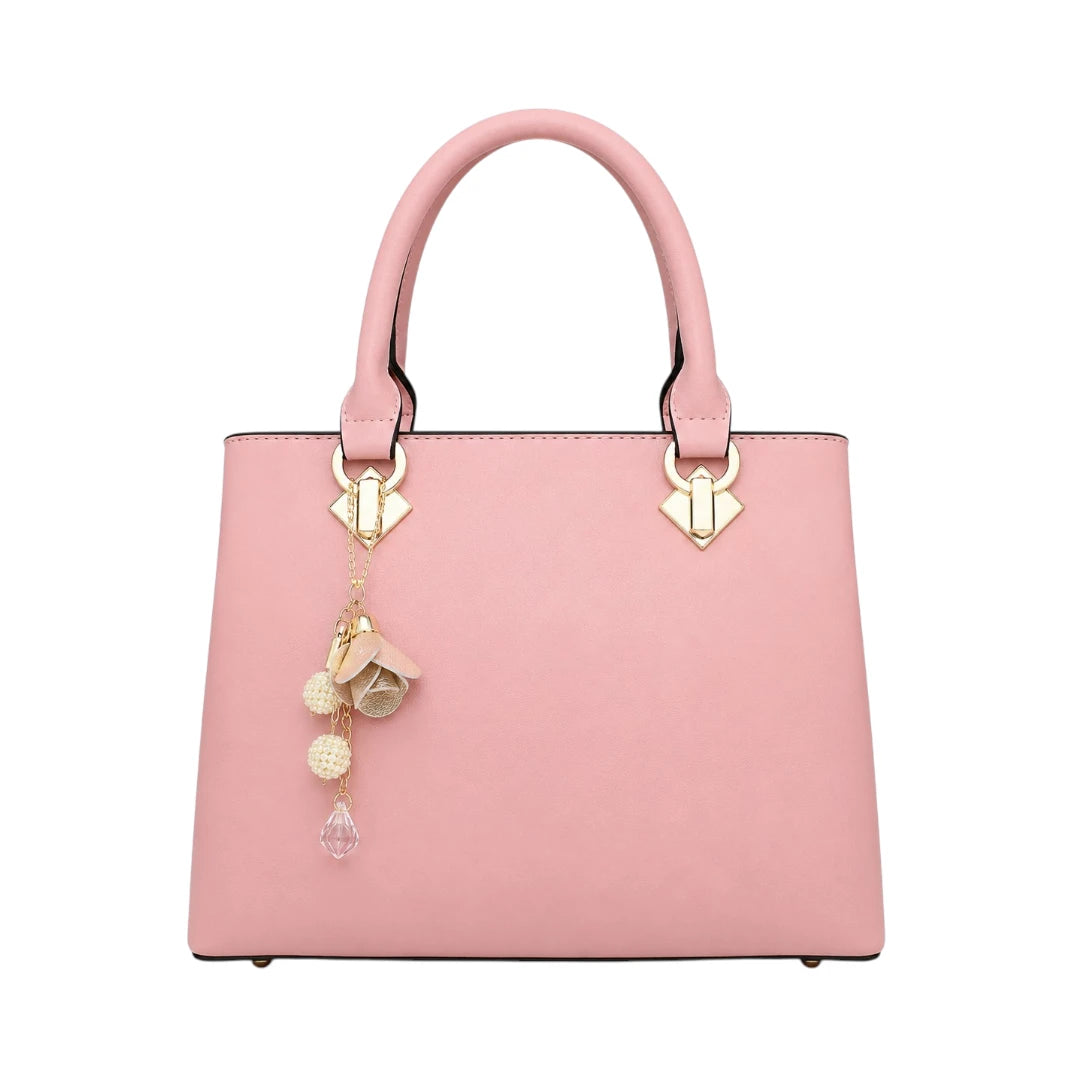 Istel Sapphire Pink Leather Handbag with Premium Finish