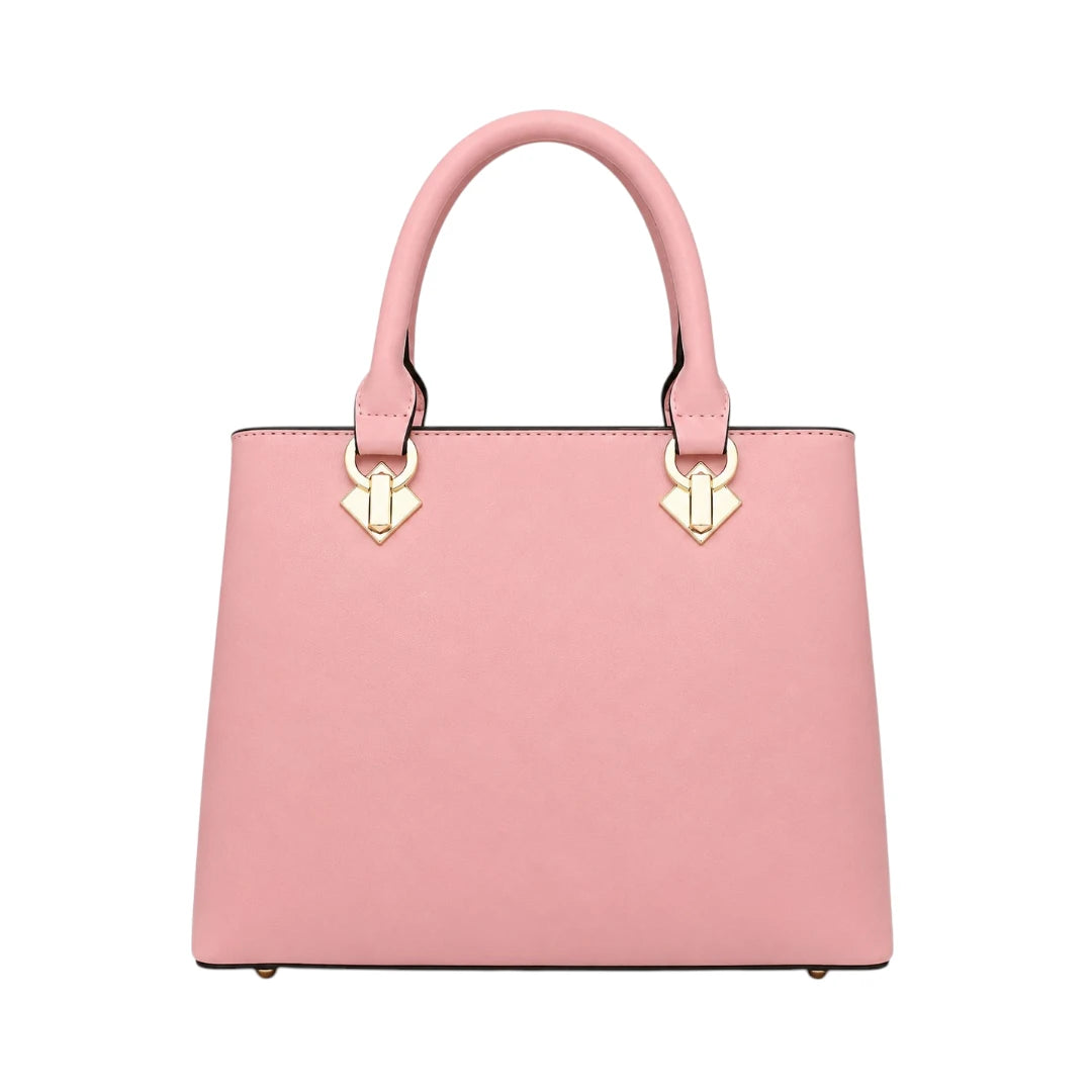 Istel Sapphire Pink Leather Handbag with Premium Finish