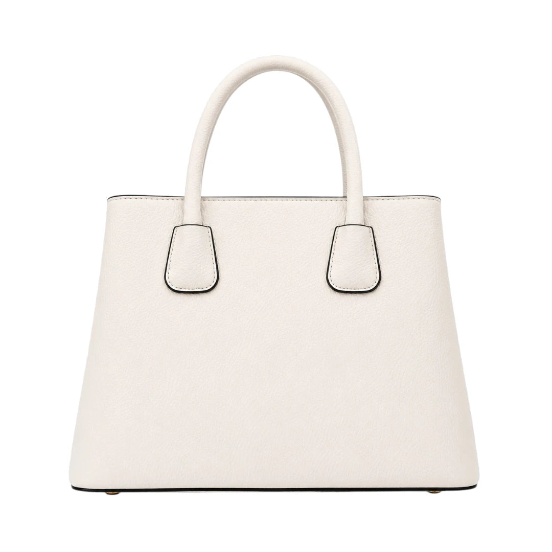 Istel Structured White Leather Everyday Handbag