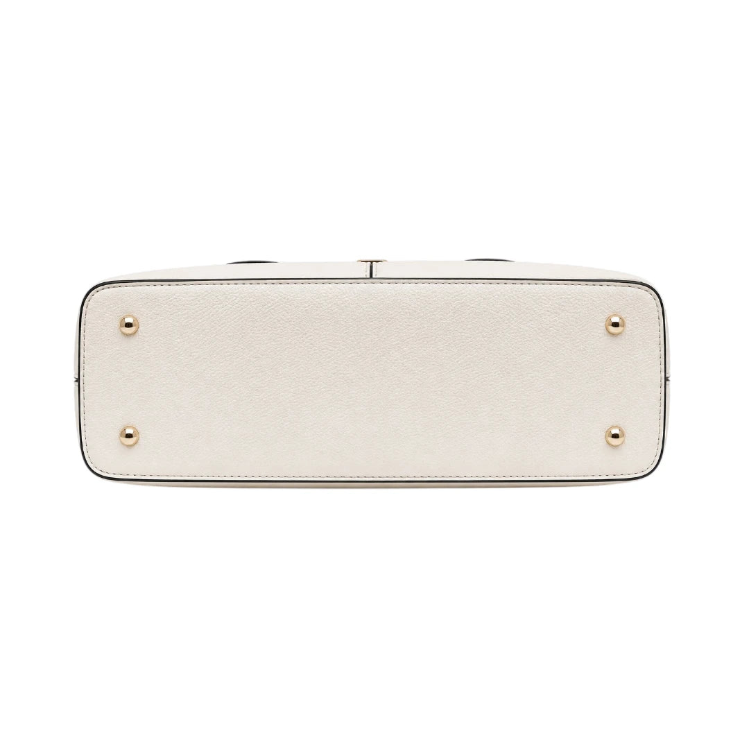 Istel Structured White Leather Everyday Handbag
