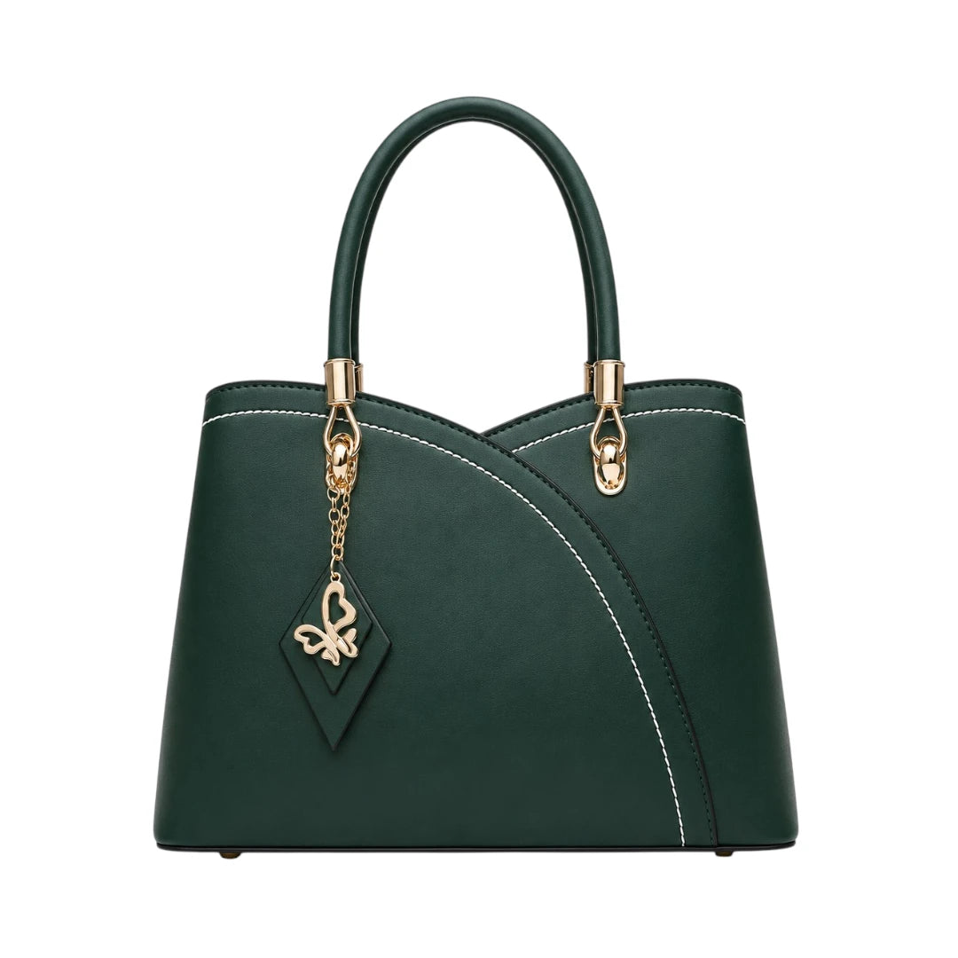 Istel Classic Green Leather Fashion Handbag