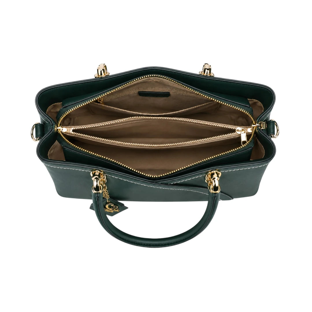 Istel Classic Green Leather Fashion Handbag